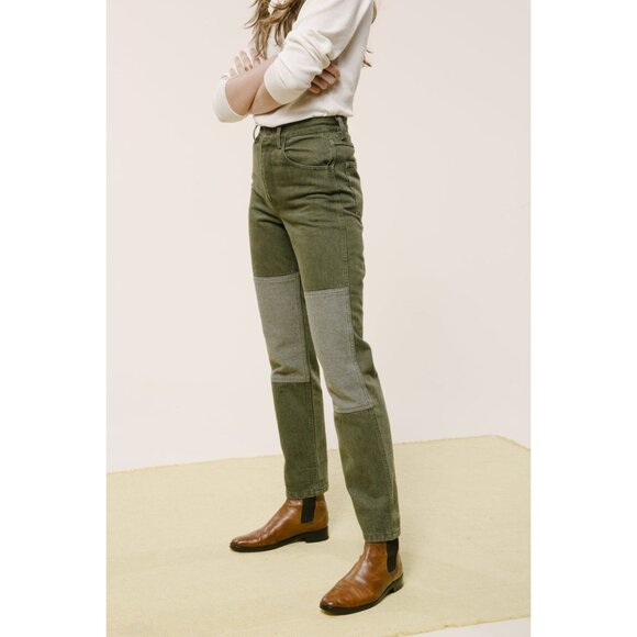Carleen Two Tone Jeans in Sage - Picture 10 of 12